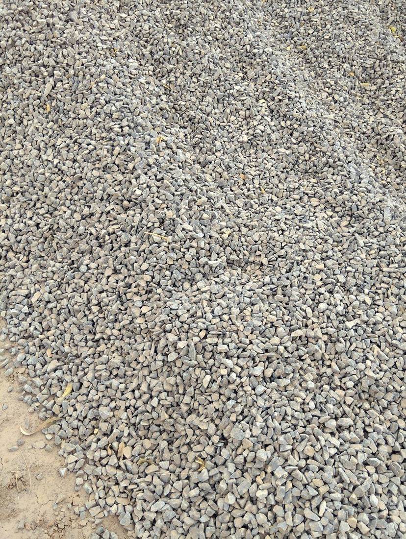Aggregate stockpiles at CC Patel Minerals plant